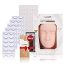 LASHVIEW Lash Mannequin Head, Practice Training Head with 25 Pairs Practice Lashes for Training Eyelash Extensions,Cosmetology Doll Face Head,Easy to Clean by Skincare Essential Oil LASHVIEW