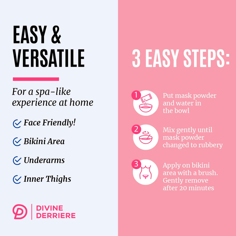 Divine Derriere Hydrogel Vajacial Mask - Premium Modeling Rubber Mask with Hyaluronic Acid, Deeply Purifying & Super Hydrating Hydro-jelly Sheet Masks, Complete Peel-Off Jelly Mask Powder Kit Infinity Warehouse