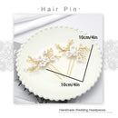Asooll Bride Wedding Hair Pin Flower Bridal Head Clip Rhinestone Crystal Headpiece for Women and Girls(Gold) Asooll