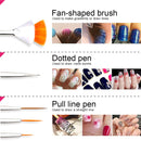 Nail Art Brush, Teenitor 3D Nail Art Decorations Kit with Nail Pen Designer Dotting Tools Colors Holographic Butterfly Nail Glitter Foil Flakes Nail Tape Strips and Multi-Color Nails Rhinestones Teenitor