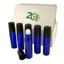 GreenHealth - Pack of 6 - Aromatherapy Glass Roll on Bottles, 10ml (1/3oz) Cobalt Blue Glass Greenhealth