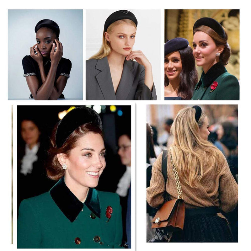 Headbands Women Hair Head Bands - 6 Pcs Diademas Para Mujer De Moda Accessories Velvet Padded Head Bands Cute Beauty Fashion Hairbands Girls Vintage Thick Hair Bands Ivyu