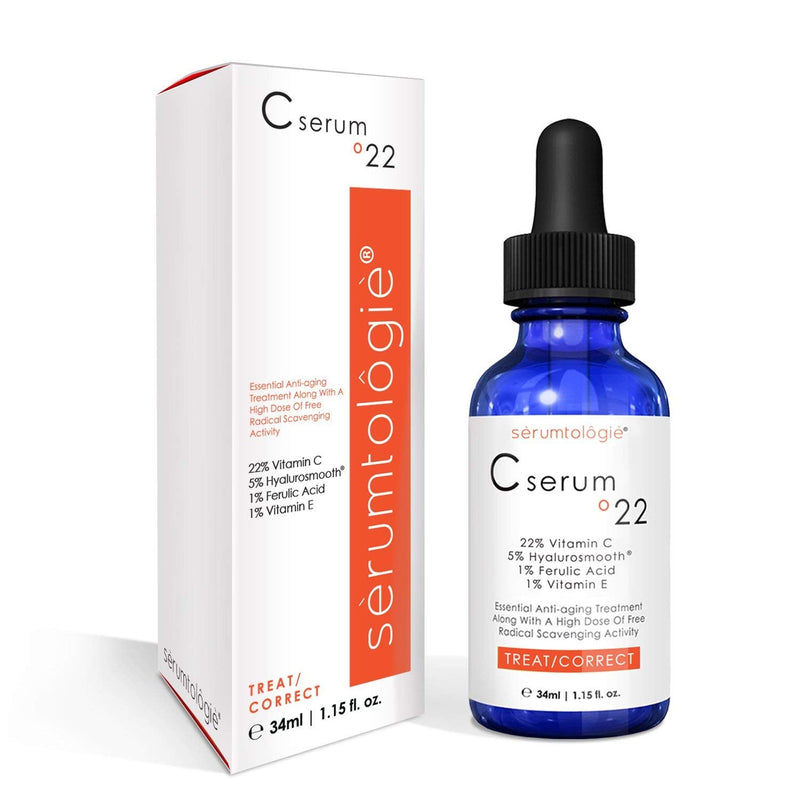 serumtologie Vitamin C Serum - 22% Vitamin C serum for Face & Skin-Antioxidant Rich Formulation with 5% Hyaluronic Acid, 1% Ferulic Acid-1.15 Ounces serumtologie