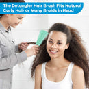 Detangler Hair Brush, 2 Pack Detangling Hair Brush with 1 Pack Eyebrow Brush Set for Natural Curly Hair,Thick, Thin, Wet Hair or Dry Hair, Hair Detangler Brush for Women Men Kids-Green Hoofun Store