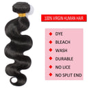 Hairro Unprocessed Virgin Human Hair One Bundle Body Wave Sew in Hair Weft Extensions Single Bundle 100g 12 Inch Short Wavy Brazilian Hair Weave for Black Women