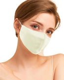 2 Layer Fashion Silk Face Masks Reusable for Women Washable Face Scarf Adjustable Bandanas Unisex,white Eaureum