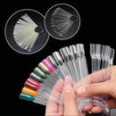 JASSINS 150 Pcs False Nail Sticks Polish Board Nail Polish Practice Display Art Tips with Metal Split Ring (E