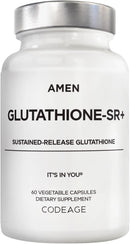 Amen Glutathione-SR+ Advanced Sustained-Release Supplement - 2-Month Supply - Reduced L-Glutathione - Galactomannans Fenugreek Seed - Time-Reduced Matrix - Non-GMO - 60 Capsules Infinity Warehouse