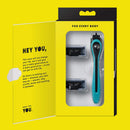 Made For YOU by BIC Shaving Razor Blades for Every Body - Men & Women, with 2 Cartridge Refills - 5-Blade Razors for a Smooth Close Shave, TEAL, Kit Made For You