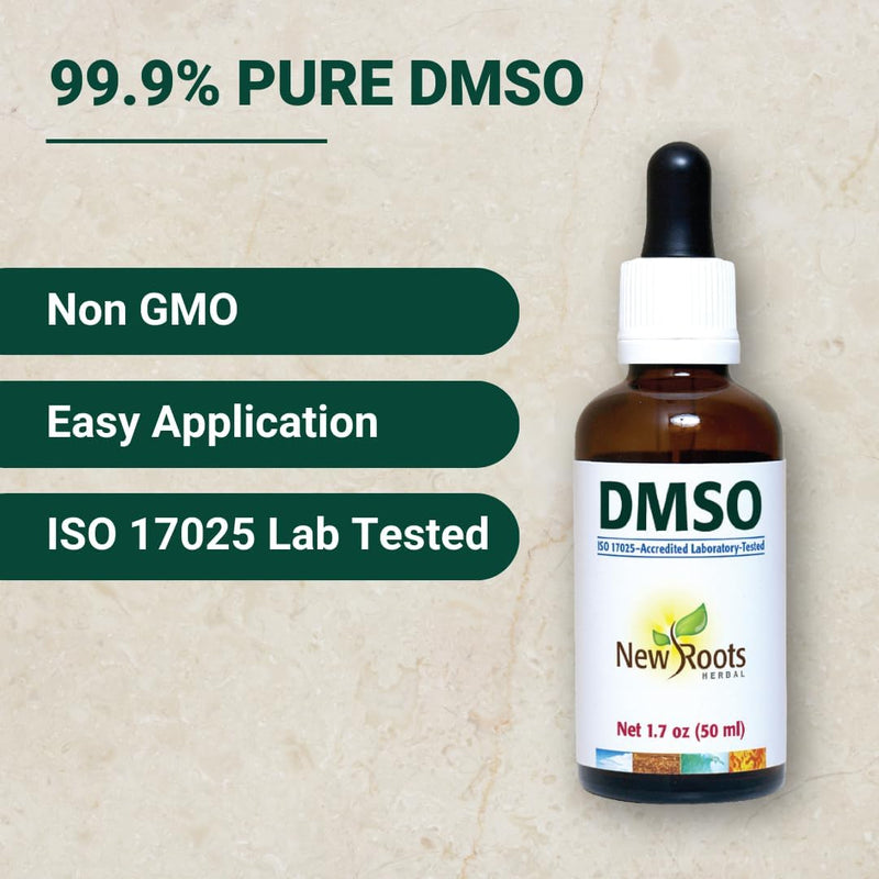 DMSO liquid drops with Pipette (50 ml) | dimethyl sulfoxide | 99.9% Pure DMSO Pharmaceutical grade | Topical Fast Acting | NEW ROOTS HERBAL Infinity Warehouse