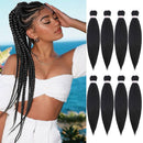Pre stretched Braiding Hair Extensions Easy Braid Hair 26inch 8 Packs Pre-stretched Braiding Hair for Braiding Yaki Texuture Crochet Hair Extensions (26inch,1B) Royal Collection