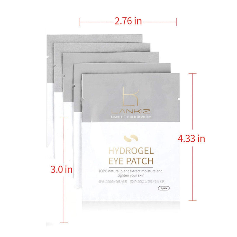 LANKIZ Eye Pads for Lash Extensions Under Eye Gel Pads for Eyelash Extensions Lint Free Hydrogel Eye Patches Eyelash Extension Supplies 100 pairs LANKIZ