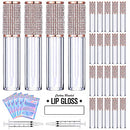 24 Pack Crystal Rhinestone Lip Gloss Tubes with Wand 5ml Empty Lip Gloss Containers Lipgloss Bottles with Stoppers Free 5pcs Mylar Bags + 2pcs Syringes for DIY Lip Gloss Balm AMORIX