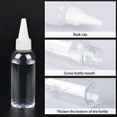 Trendbox 2oz Clear Plastic Bottles Applicator with Twist Top Cap BPA-Free For Hair Oils and Liquids 24 Pack with 24pcs Labels TRENDBOX