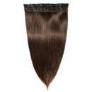 100% Human Hair Clip in Extensions 8 Inch 40g One-piece 5 Clips Long Straight Clip on Hairpiece Half Head for Women Wide Standard Weft Soft Silky