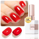 Double Rhythm 0.5 Oz Gel Nail Polish Neutral Natural Same Color Same Bottle Translucent Light Milky Pastel 15ML Manicure French Design Art DIY at Home (Pearl Green-B1146) Infinity Warehouse