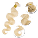 Sew in Hair Extension Human Hair One Bundle Body Wave 16inch Blonde 613