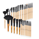 Make Up Brushes, Professional Burlywood Makeup Brush Kits Comfortable Fiber Hair 32 Piece Eye Shadow Eyebrow Kabuki Foundation Brush Rolling Bag Included Daxstar