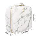 Relavel Travel Makeup Train Case Makeup Cosmetic Case Organizer Portable Artist Storage Bag with Adjustable Dividers for Cosmetics Makeup Brushes Toiletry Jewelry Digital Accessories (Marble, White) Relavel