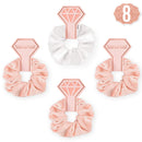 xo, Fetti Bachelorette Party Hair Tie - 8 Velvet Scrunchies | Rose Gold Bridal Shower Gift Decorations, Bride Tribe Favor, To Have and To Hold xo, Fetti