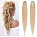 100% Remy Human Hair Ponytail Extension One Piece Claw/Jaw Clip Ponytail Hairpiece Clip In Pony Tail Extensions For Girl Lady Women Long Straight