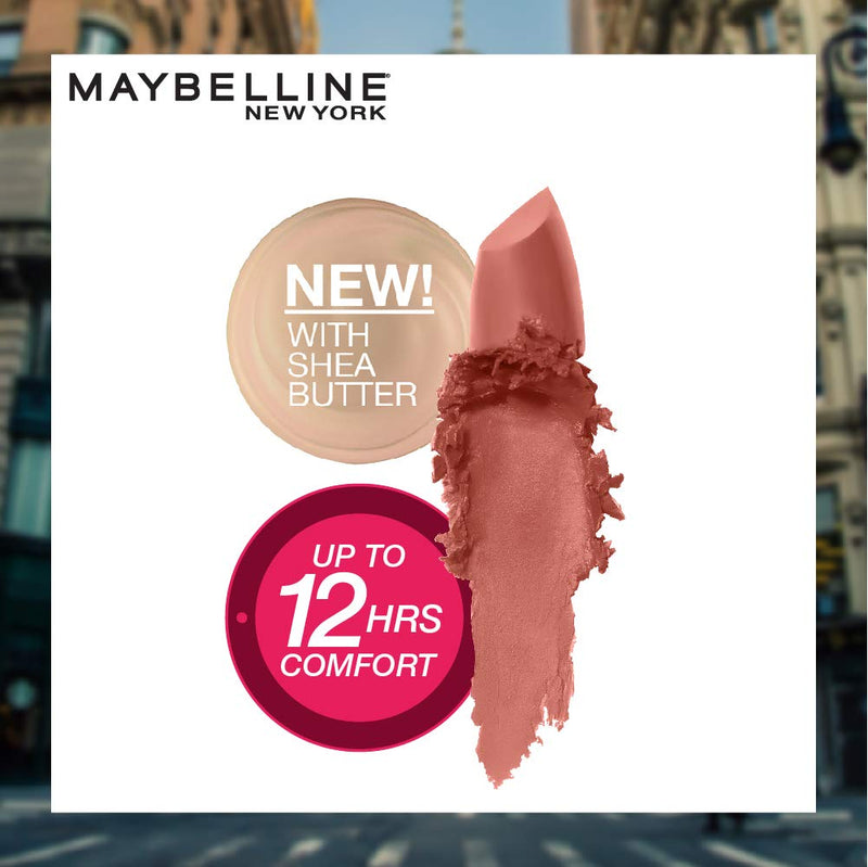 Maybelline Color Sensational Lipstick, Lip Makeup, Matte Finish, Hydrating Lipstick, Nude, Pink, Red, Plum Lip Color, Clay Crush, 0.15 oz; (Packaging May Vary) Maybelline New York