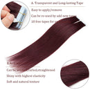 40 Pieces 100g Tape In Hair Extensions Real Human Hair Invisible Seamless Skin Weft Double Side Tape Remy Human Hair Hightlight Balayage Natural Long Straight For Women (16'',