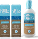 Hello Oral Care Antiplaque + whitening fluoride free toothpaste, 4.7 ounces (2 count) + naturally healthy antigingivitis mouthwash, 16 ounces hello