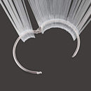JASSINS 100 Pcs Clear Fan-shaped False Nail Swatch Sticks Nail Polish Practice Display Art Tips Nail Sample Sticks With Metal Split Ring JASSINS