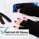 VOLLUCK 1 Pairs Anti-UV Shield Glove, UPF50+ Fingerless UV Protection Glove for UV and LED Manicure Lamps Dryer Nail Art Skin Care Glove (Black) VOLLUCK