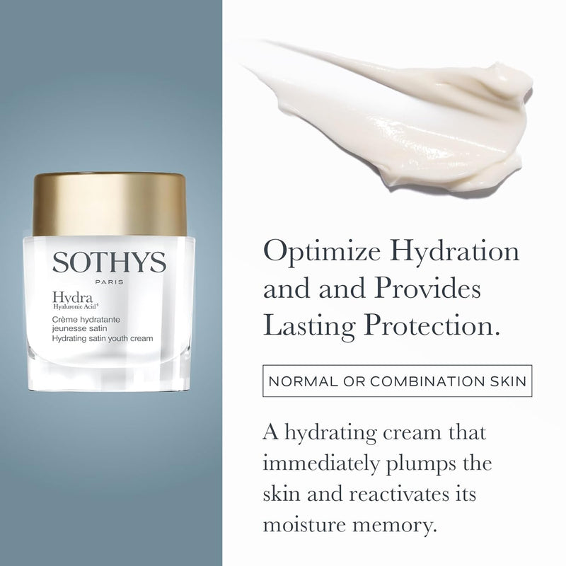 SOTHYS Hydrating Satin Youth Cream | Face Moisturizer with Hyaluronic Acid for Daily Youthful Hydration | Normal or Combination Skin Infinity Warehouse