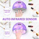 UV Light for Nails Lamp - Easkep 86W UV LED Nail Lamp Gel Nail Polish Curing Dryer for Salon 4 Timer Setting Auto Sensor Machine Purple Easkep