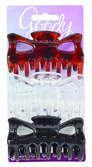Goody Classics Large Rectangle Claw Hair Clip 3 Count (Pack of 3) GOODY