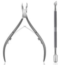 Cuticle Trimmer with Cuticle Pusher - Ejiubas Cuticle Remover Cuticle Nipper Professional Stainless Steel Cuticle Cutter Clipper Durable Pedicure Manicure Tools for Fingernails and Toenails Gray Ejiubas Store