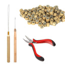 Orgrimmar Hair Extension Tool Kit Hair Extension Remove Pliers Pulling Hook 500 PCS Micro Silicone Rings Bead Device Tool Kits for Professional Hair Styling Tools Accessory (Light Brown) Orgrimmar
