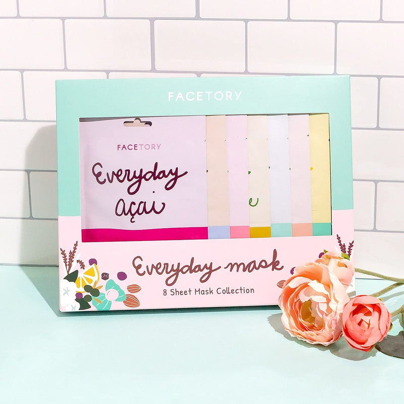 FaceTory Everyday Sheet Mask Gift Set- 8 Sheet Masks, Hydrating, Soothing, Fragrance-Free FACETORY Store