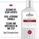 Cremo Barber Grade Bourbon & Oak 2-in-1 Shampoo & Conditioner, Cleans and Conditions All Hair Types in One Step, 16 Oz (2-Pack) Cremo Store