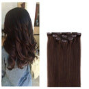 20" Hair Extensions Clip in Human Hair for Women - Silky Straight Remy Real Long Human Hair Clip on 75grams 4pieces Dark Brown