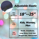 3 Size Satin Lined Sleep Caps for Braids,Dreadlocks Natural Curly Hair Adjustable Winitas Store