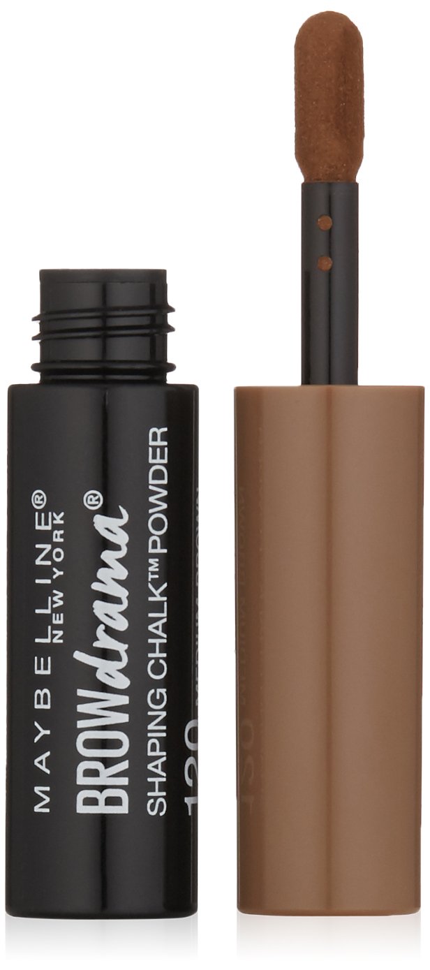 Maybelline New York Brow Drama Shaping Chalk Powder, Medium Brown, 0.035 fl. oz. Maybelline New York