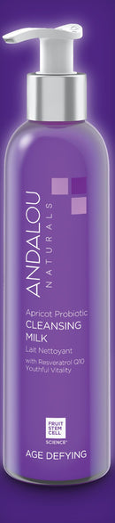 Andalou Naturals AGE DEFYING Apricot Probiotic Cleansing Milk, Andalou Naturals Facial Cleanser, Anti Aging Skin Care that Gently Cleanses, 6 oz. Andalou Naturals