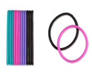 Scunci No-Slip Grip Strong-Hold Jelly Ponytailers, Pink, Purple, Teal & Black, 14 Count Scunci