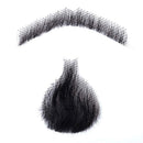 HiDoLa 100% Human Hair Fake Face Beard and Mustache for Adults Men Realistic Makeup Lace Invisible False Beards（HZ05-Black) HiDoLa
