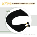 Ugeat I Tip Hair Extensions Human Hair 20Inch Jet Black Remy I Tip Hair Extensions Human Hair