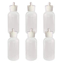 510 Central 4 Ounce Flip Top Pour Spout Squeeze Bottles - Boston Round with Dispensing Caps - LDPE Plastic - Made in USA - 120mL (4oz, 6 Pack) 510 Central