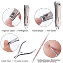 FAMILIFE Manicure Set, 8 in 1 Professional L13 Manicure Kit Nail Clipper Set Stainless Steel Pedicure Tools Kit Portable Grooming Kit with Pink Leather Travel Case for Women Girl FAMILIFE
