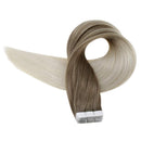 Full Shine 14 Inch Remy Hair Extensions Glue in Hair Color 8 Ash Brown Fading to 60 Blonde 20pcs 50g Balayage Tape in Hair Extensions Remy Human Hair Seamless Extensions For Beauty Supply Full Shine Store