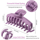 6Pcs 4 Inch Matte Plastic Hair Claw Clips,Large Nonslip Hair Claw Clips Strong Hold Thick Hair for Women and Grils(6 Color Available) LoveU