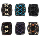 Yeshan Magic Hair Side Combs for Women Wood Beaded Stretch Double Hair Side Combs Clips Bun Maker Hair Accessories,Pack of 6 Yeshan