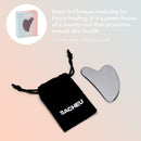 The Original Stainless Steel Gua Sha Tool with Travel Pouch for Facial Tension, Lymphatic Drainage and Depuffing - By SACHEU Sacheu